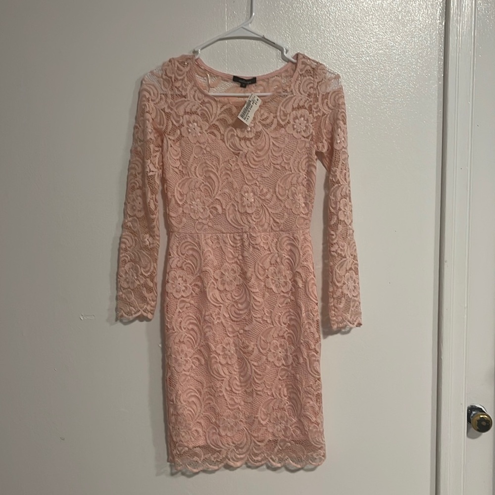Ambiance pastel pink lace dress